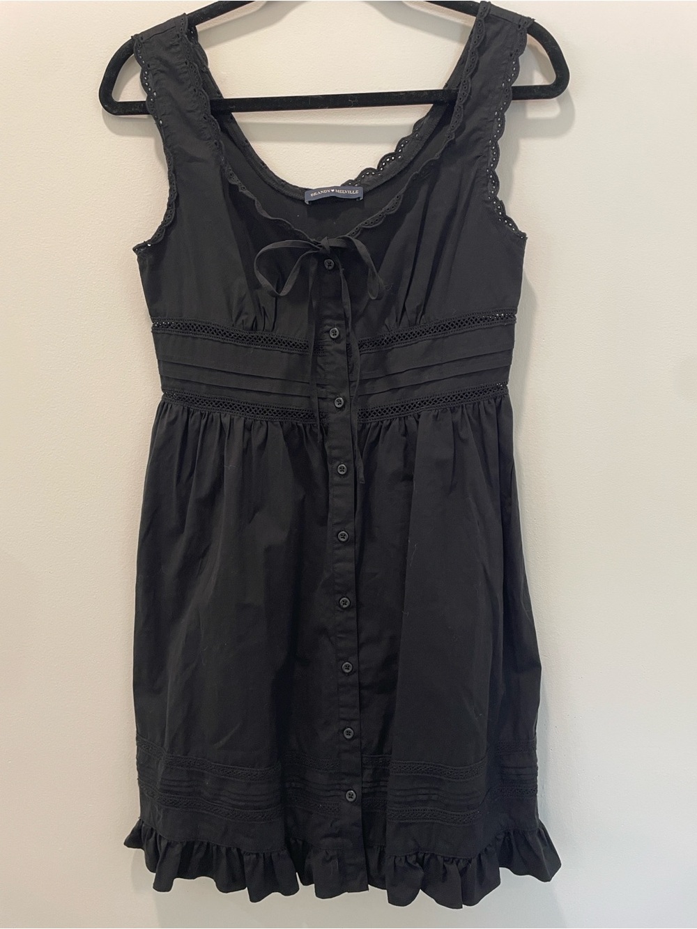 Brandy Melville Black Autumn Bow Dress, one size *NWOT*